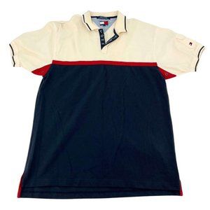 Tommy Hilfiger | Men's Short Sleeve Top | White, Navy & Red | Size L
